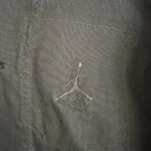 Air Jordan Flight Heritage Black Denim Workwear Trucker Jacket FN4527 Size - Picture 3 of 7